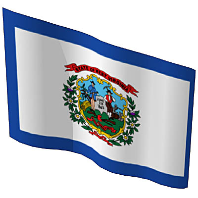The state flags of West Virginia, Wisconsin and Wy.... 
