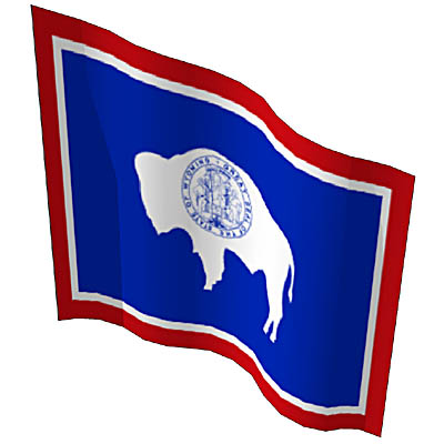 The state flags of West Virginia, Wisconsin and Wy.... 