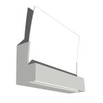 Contemporary wall sconce. Painted grey aluminum wi...