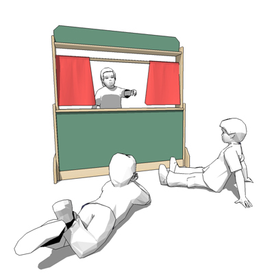 Puppet theatre/store with chalkboard front by Stef.... 