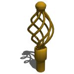 Finial with a 5cm or approximately 2 inch diameter...