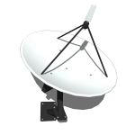 Small satellite dish. Wall mounted.