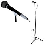 Mic on tripod stand with cord.
<p><stron...