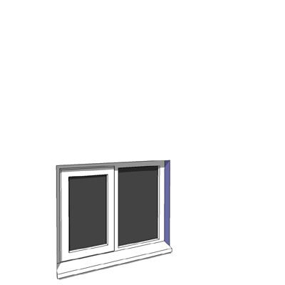 915x750mm narrow module single casement window. 