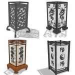 Collection of 4 oriental table lamps