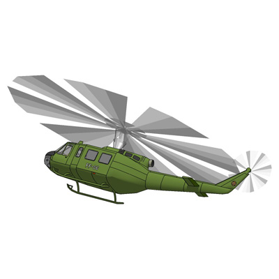 Bell UH-1H flying version.. 