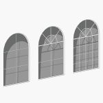 Exterior arched windows in three different configu...