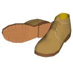Low poly working shoe in two different configurati...