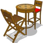 Indonesian teak bar table and chair set