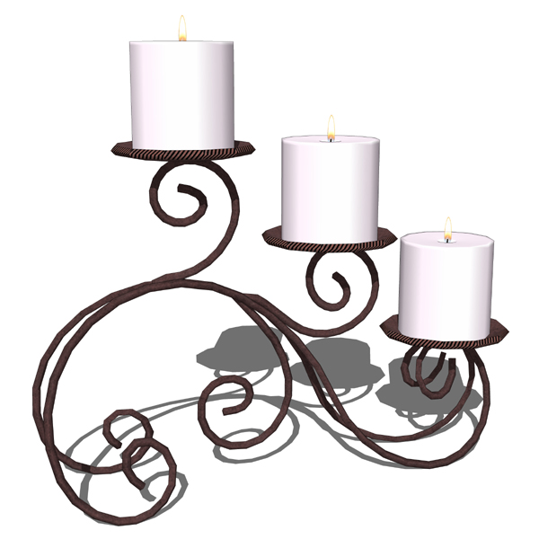 Wrought iron 3 candles holder for table decoration.... 