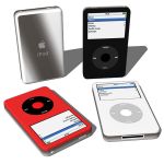 IPod Video by Apple in three different color schem...