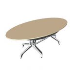 Table top oval, twin pedestal frame
with three cl...