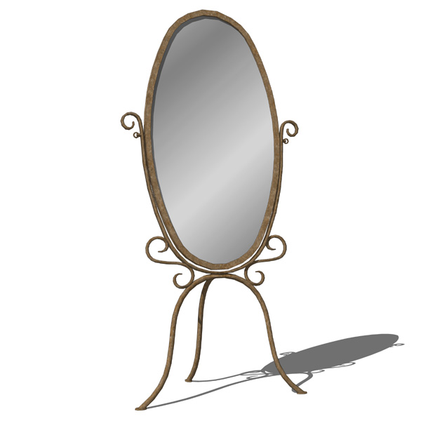 Wrought iron standing mirror.. 