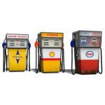 This set contains four gas pump models, in 1970's ...
