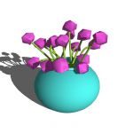 Representational flowers in a pot.