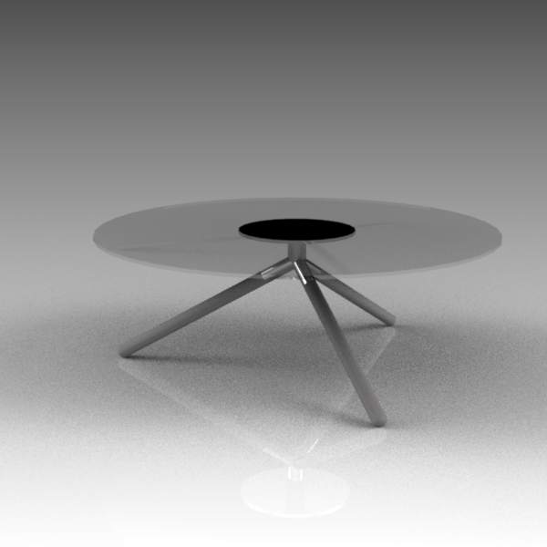 Obi glass and metal coffee table by Materia. 