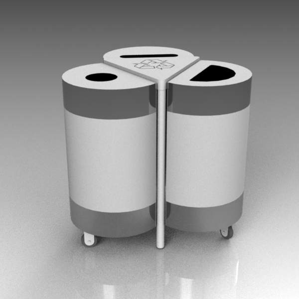 Triss stainless steel recycle bin by Materia. 