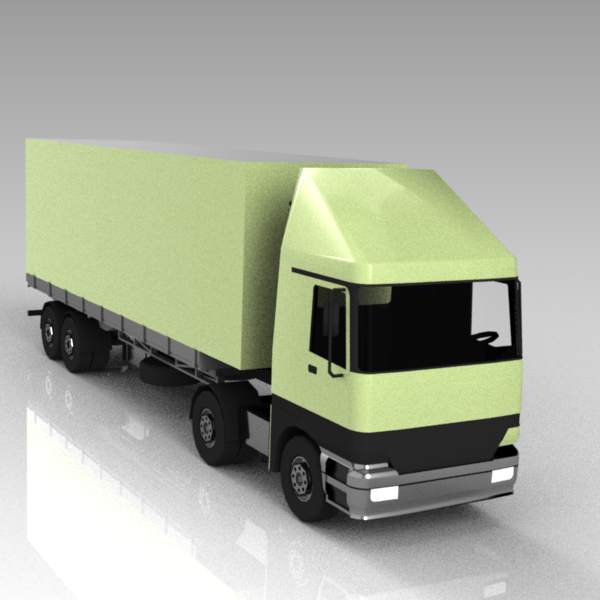 Semi with trailer / articulated lorry. 