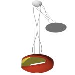 Pendant lamp with chrome metal fitting and colored...