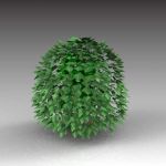 A generic bush with texture-mapped leaves. 1 metre...