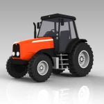 A medium sized farm tractor