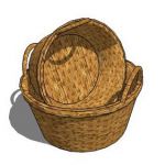 Round display baskets, woven material