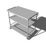 Stainless steel kitchen trolley;
L38 5/8 x D22 1/...