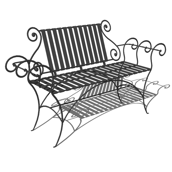 Wrought iron benches by Stone County Ironworks. Pa.... 
