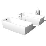 Gobi monoblock bathtub with two different taps. Sp...