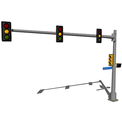 American generic traffic lights. 