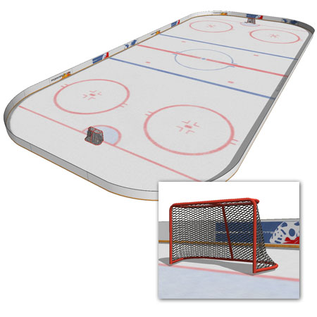 Textured Ice hockey field with goals. 