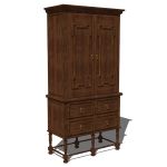 Toledo Armoire in alder with hand-turned legs, bal...