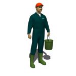 Male Farmer holding a bucket. Could also be used f...