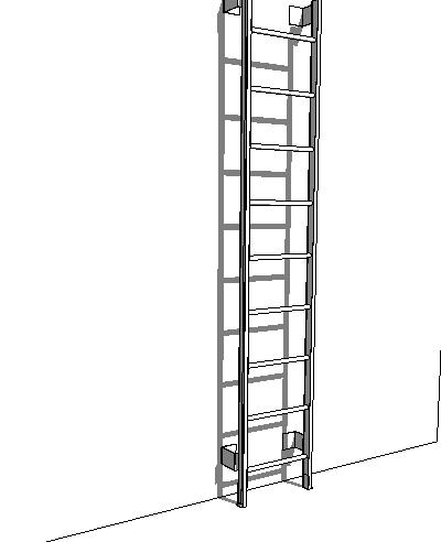 Wall based ships ladder for roof access. Adjustabl.... 