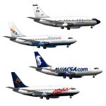Boeing 737-230 Advance in four configurations.