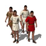 Ancient Roman wearing a simple tunic. The figure m...