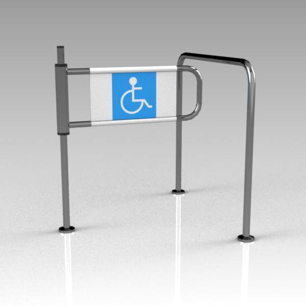 Turnstile for disabled. The rear face shows No Ent.... 