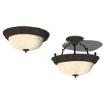 Melon close to ceiling light fixtures in bronze an...