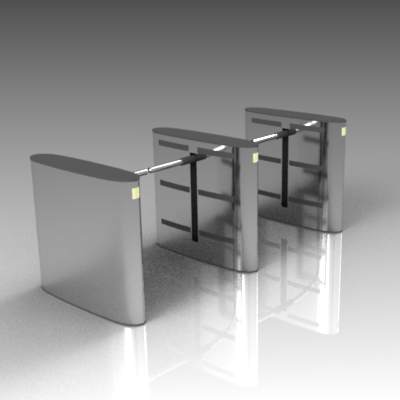 Optical turnstile with drop-arm barrier. All 3 uni.... 