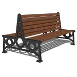 Cast iron and wood double bench No. 514 by CIS Str...