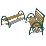 Iron and wood public benches. Models 545 and 546 b...
