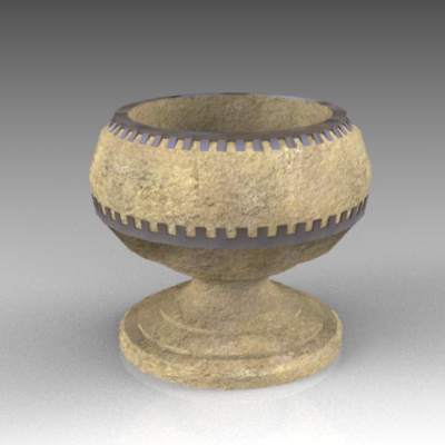A stoneware planter or vase. 