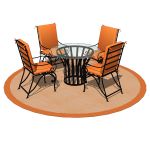 Wrought iron islas dining table and chairs by Herr...
