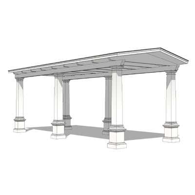 Entrance canopy with 9'-0" tall square Doric .... 
