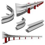 Four pieces to build highway security barriers.