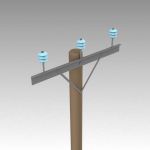Low-poly, basic, 20ft / 6.5m power pole