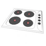 White electric hob
603mm w, 520mm d, 17mm h
note...