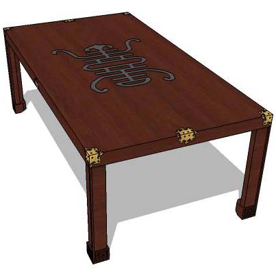 Oriental coffee & end table. 