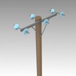 Low-poly 20ft / 6.5m power pole