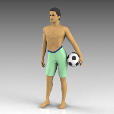 Male figure for poolside or beach. 